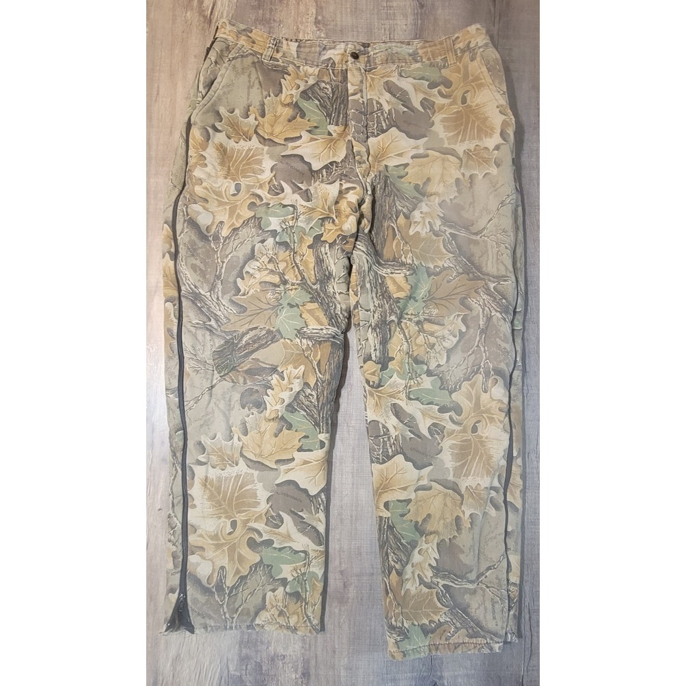 Walls Blizzard Pruf Camo Hunting Pants Insulated Side Zip Advantage Timber 38x29